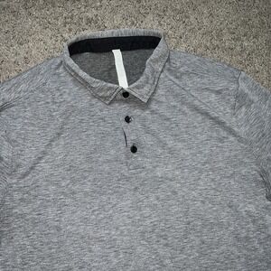 Lululemon Evolution Pique Tech Polo Shirt Men's Size XL Heather Gray LM3ENDS